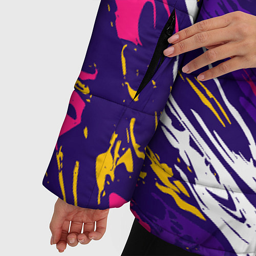 Женская зимняя куртка Фиолетовый акрил / 3D-Светло-серый – фото 5