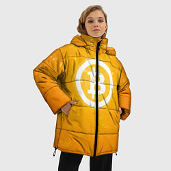 Куртка зимняя женская Bitcoin Orange, цвет: 3D-черный — фото 2