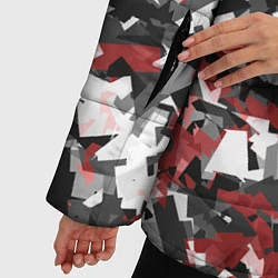 Куртка зимняя женская Камуфляж: серый/красный, цвет: 3D-черный — фото 2