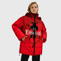 Куртка зимняя женская Кукрыниксы: Дьявол, цвет: 3D-красный — фото 2