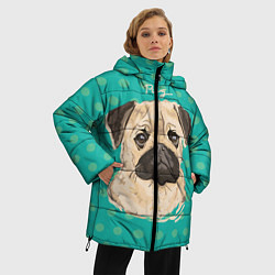 Куртка зимняя женская Pug Mops, цвет: 3D-красный — фото 2