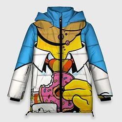 Куртка зимняя женская Homer with donut, цвет: 3D-черный