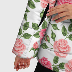 Куртка зимняя женская Розы Паттерн, цвет: 3D-черный — фото 2