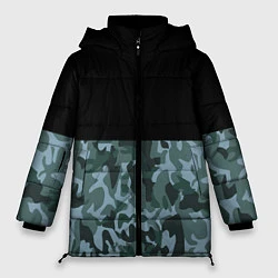 Женская зимняя куртка Камуфляж: черный/синий
