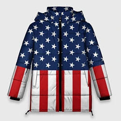 Куртка зимняя женская Флаг США, цвет: 3D-черный
