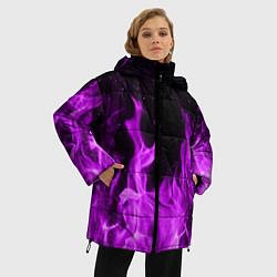 Куртка зимняя женская Фиолетовый огонь, цвет: 3D-черный — фото 2