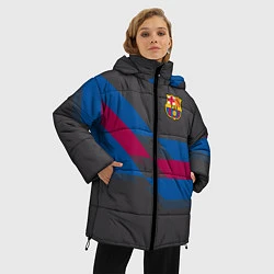 Куртка зимняя женская Barcelona FC: Dark style, цвет: 3D-черный — фото 2