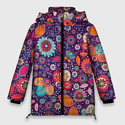 Куртка зимняя женская Цветочный взрыв, цвет: 3D-светло-серый