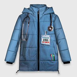 Куртка зимняя женская Костюм врача, цвет: 3D-светло-серый