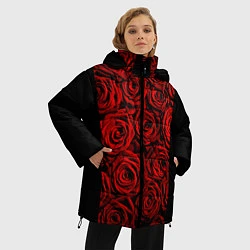 Куртка зимняя женская Унисекс / Красные розы, цвет: 3D-красный — фото 2