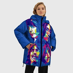 Куртка зимняя женская The Beatles: Faces, цвет: 3D-красный — фото 2