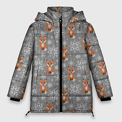 Куртка зимняя женская Зимние лисицы, цвет: 3D-черный
