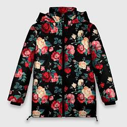 Женская зимняя куртка Кустовые розы