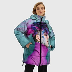 Куртка зимняя женская Lil Peep: Neon Style, цвет: 3D-красный — фото 2