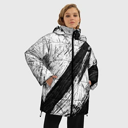 Куртка зимняя женская Белый и черный, цвет: 3D-черный — фото 2