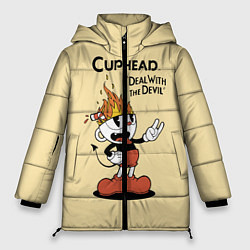 Куртка зимняя женская Cuphead: Flame Mugman, цвет: 3D-светло-серый