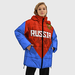 Куртка зимняя женская Russia Red & Blue, цвет: 3D-черный — фото 2