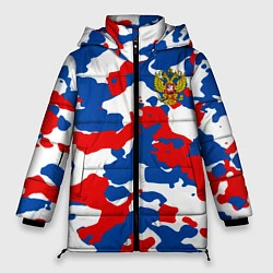 Куртка зимняя женская Герб РФ Милитари, цвет: 3D-черный