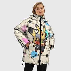 Куртка зимняя женская Pikachu Geometry, цвет: 3D-черный — фото 2