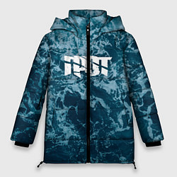 Куртка зимняя женская Грот: Синий мрамор, цвет: 3D-красный