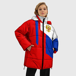 Куртка зимняя женская Russia: Geometry Tricolor, цвет: 3D-светло-серый — фото 2