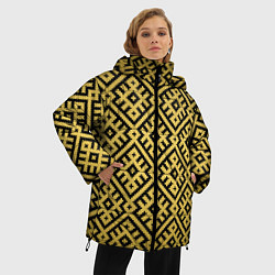 Куртка зимняя женская Обережная вышивка, цвет: 3D-черный — фото 2