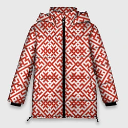 Куртка зимняя женская Духобор: Обережная вышивка, цвет: 3D-черный