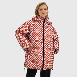 Куртка зимняя женская Духобор: Обережная вышивка, цвет: 3D-черный — фото 2