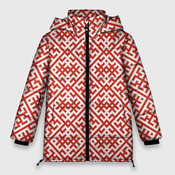 Куртка зимняя женская Духобор: Обережная вышивка, цвет: 3D-светло-серый