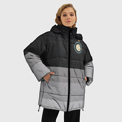 Куртка зимняя женская ФК Интер: Серый стиль, цвет: 3D-красный — фото 2
