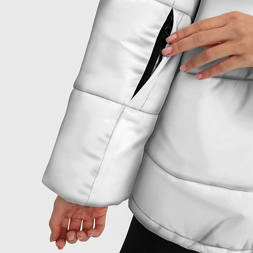 Женская зимняя куртка Франция: лента с гербом / 3D-Светло-серый – фото 5