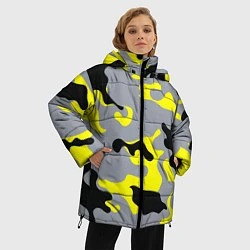 Куртка зимняя женская Yellow & Grey Camouflage, цвет: 3D-красный — фото 2