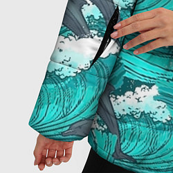 Куртка зимняя женская Лазурные дельфины, цвет: 3D-черный — фото 2