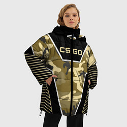 Куртка зимняя женская CS:GO Khaki Camo, цвет: 3D-черный — фото 2
