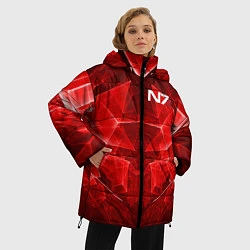 Куртка зимняя женская Mass Effect: Red Armor N7, цвет: 3D-светло-серый — фото 2