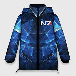 Куртка зимняя женская Mass Effect: Blue Armor N7, цвет: 3D-черный