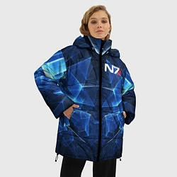 Куртка зимняя женская Mass Effect: Blue Armor N7, цвет: 3D-светло-серый — фото 2