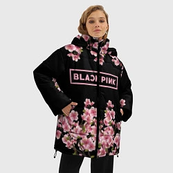 Куртка зимняя женская Black Pink: Delicate Sakura, цвет: 3D-черный — фото 2