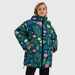 Куртка зимняя женская Тропический лес, цвет: 3D-черный — фото 2