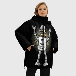 Куртка зимняя женская Kill All Humans, цвет: 3D-светло-серый — фото 2