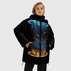 Куртка зимняя женская Тардис в Портале, цвет: 3D-черный — фото 2