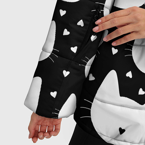Женская зимняя куртка Love Cats Pattern / 3D-Светло-серый – фото 5
