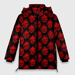 Куртка зимняя женская Cyberpunk 2077: Samurai Pattern, цвет: 3D-красный