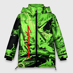 Куртка зимняя женская Cyberpunk 2077: Green Breaks, цвет: 3D-красный