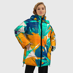 Куртка зимняя женская Лазурные тропики, цвет: 3D-светло-серый — фото 2