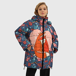 Куртка зимняя женская Влюбленные лисички, цвет: 3D-красный — фото 2