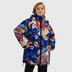 Куртка зимняя женская Экзотический орнамент, цвет: 3D-черный — фото 2