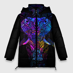 Женская зимняя куртка Слон орнамент