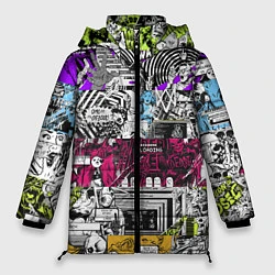 Куртка зимняя женская Watch Dogs: Pattern, цвет: 3D-черный
