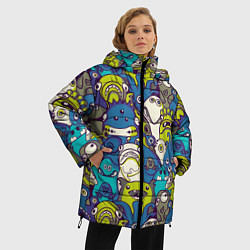 Куртка зимняя женская Маленькие монстры, цвет: 3D-черный — фото 2